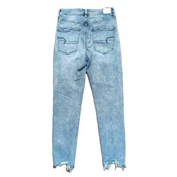 American Eagle Highest Rise Jegging Crop Jeans Women’s Size 8 Raw Hem Denim - Picture 4 of 7